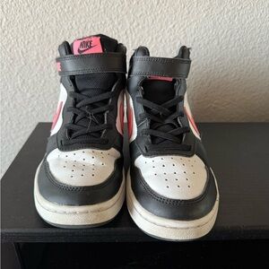 Nike Kids Black and Pink High-Top Sneakers